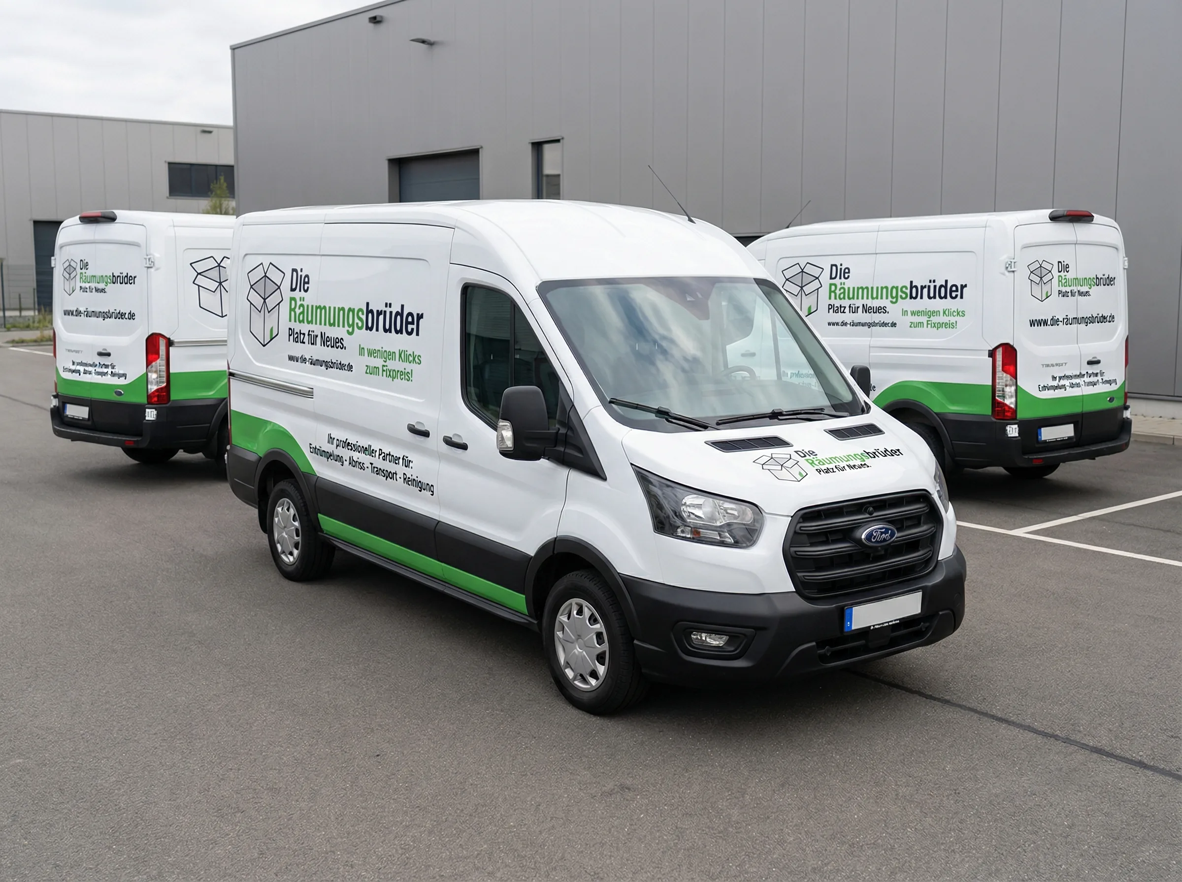 Einsatzfahrzeuge der Räumungsbrüder