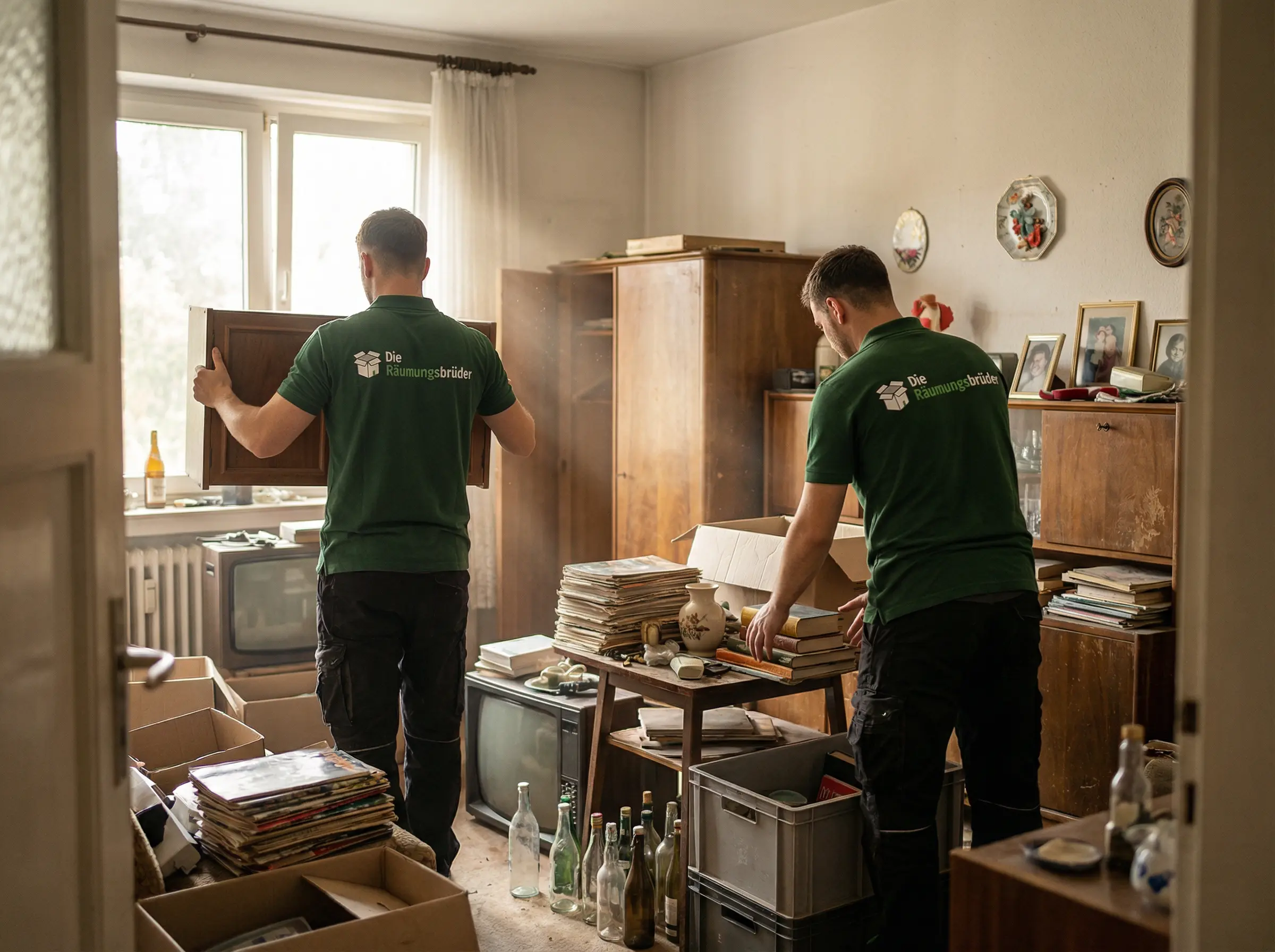 Team der Räumungsbrüder bei einer Entrümpelung